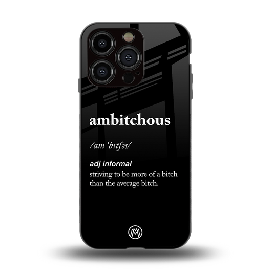 ambitchous back phone cover | glass case for iphone 14 pro