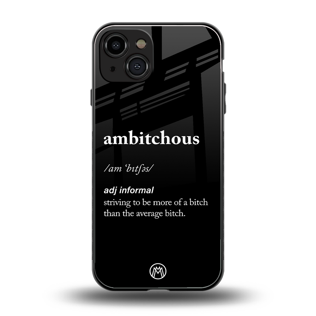 ambitchous back phone cover | glass case for iphone 15