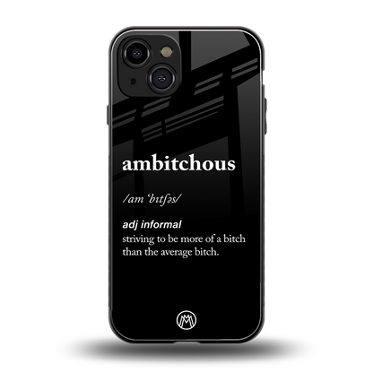 ambitchous back phone cover | glass case for iphone 15