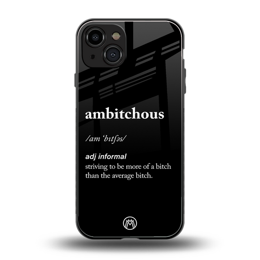 ambitchous back phone cover | glass case for iphone 15