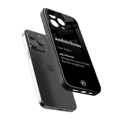ambitchous back phone cover | glass case for iphone 14 pro
