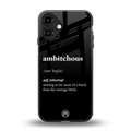 ambitchous back phone cover | glass case for iphone 16 plus