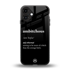 ambitchous back phone cover | glass case for iphone 16 plus