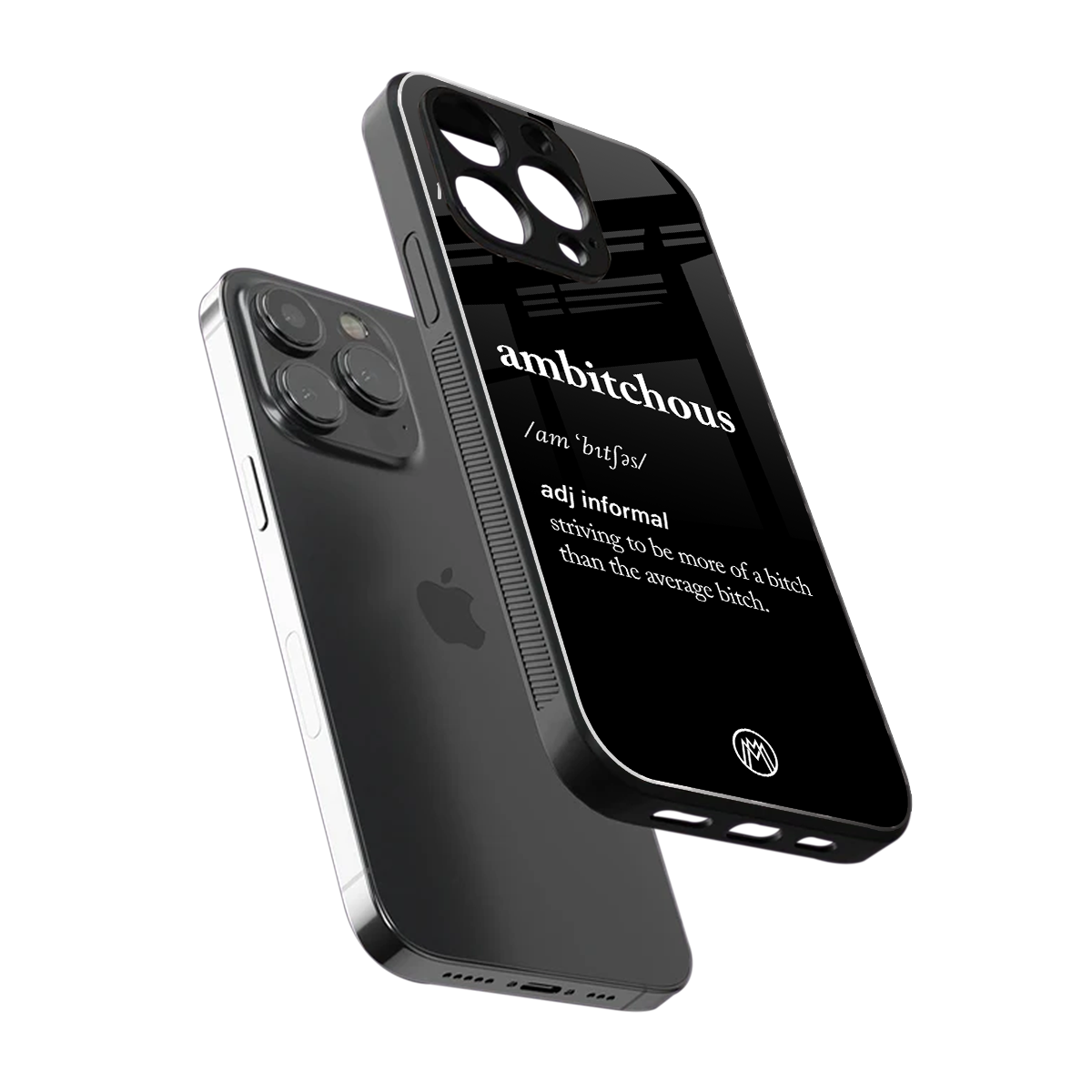 ambitchous back phone cover | glass case for iphone 16 pro max