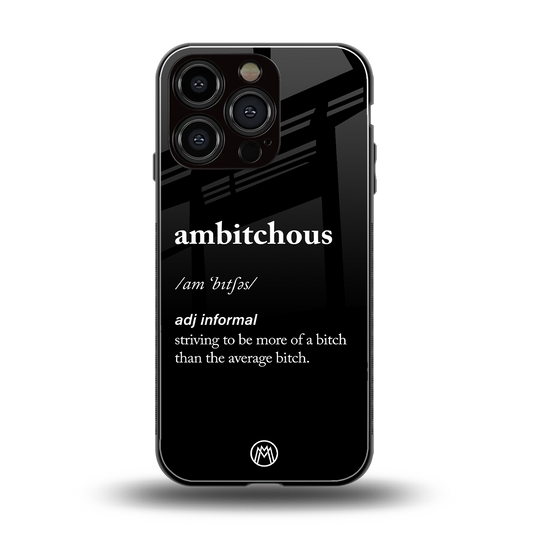 ambitchous back phone cover | glass case for iphone 16 pro