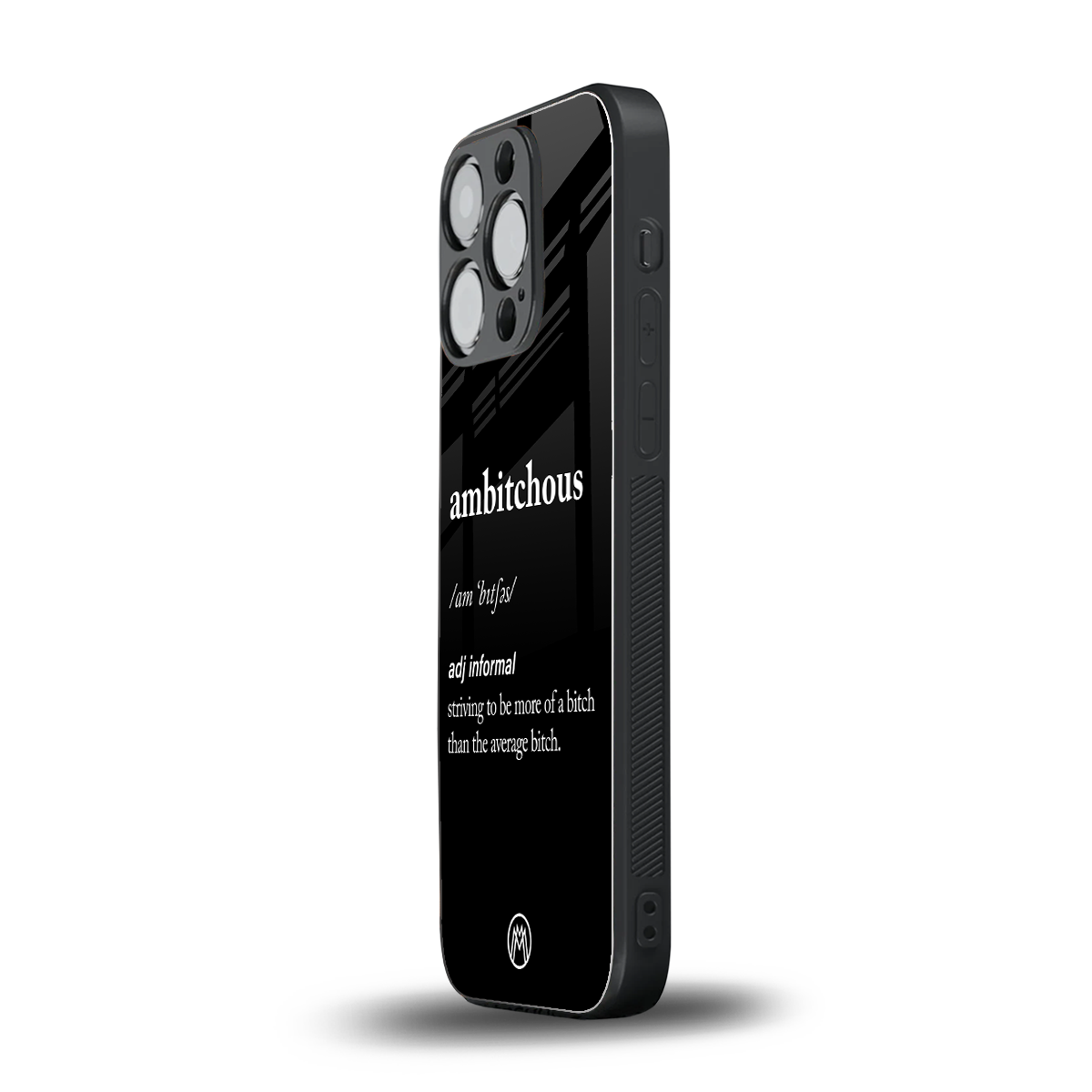 ambitchous back phone cover | glass case for iphone 16 pro