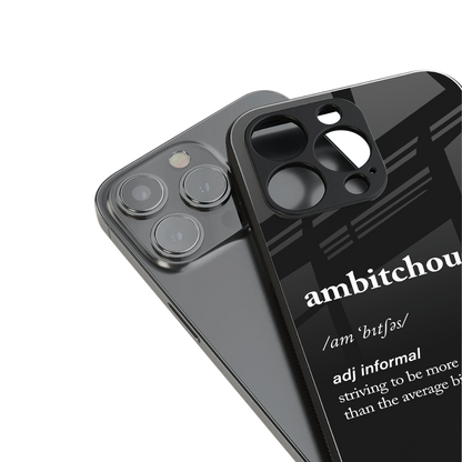 ambitchous back phone cover | glass case for iphone 14 pro max