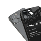 ambitchous back phone cover | glass case for iphone 16 pro