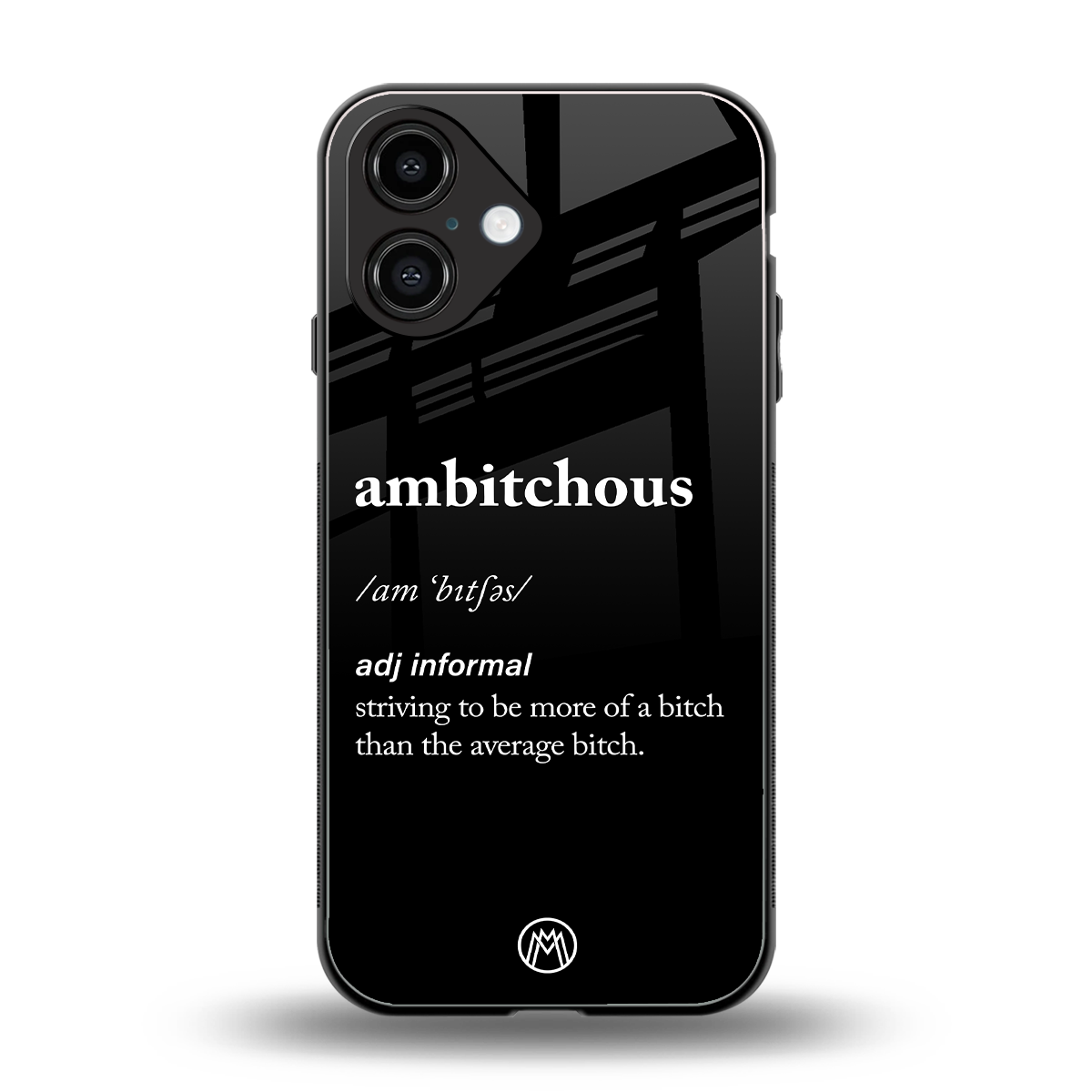 ambitchous back phone cover | glass case for iphone 16