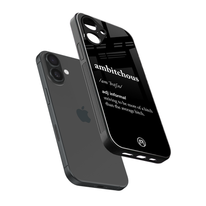 ambitchous back phone cover | glass case for iphone 16