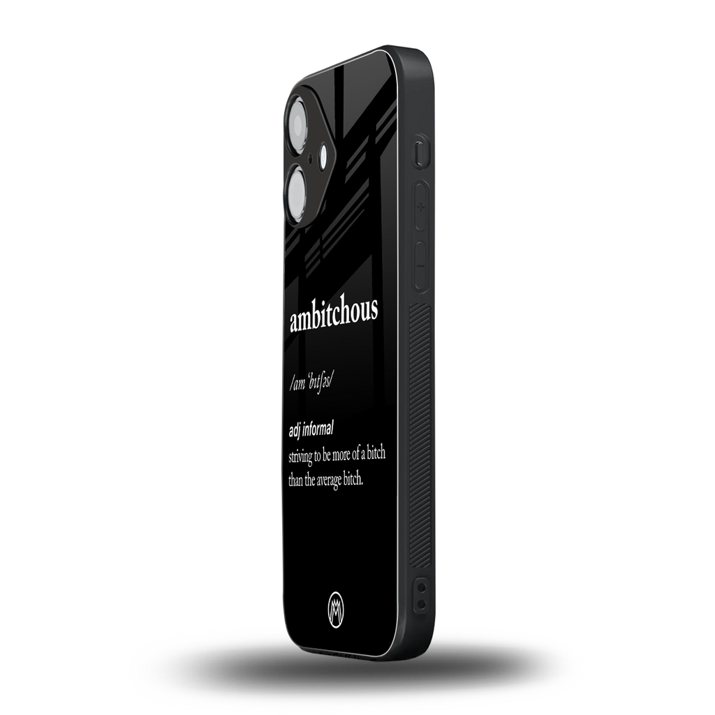 ambitchous back phone cover | glass case for iphone 16