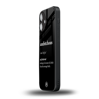 ambitchous back phone cover | glass case for iphone 16
