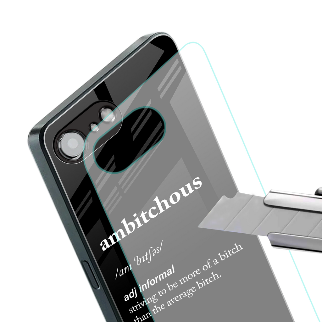 ambitchous back phone cover | glass case for iphone 16e