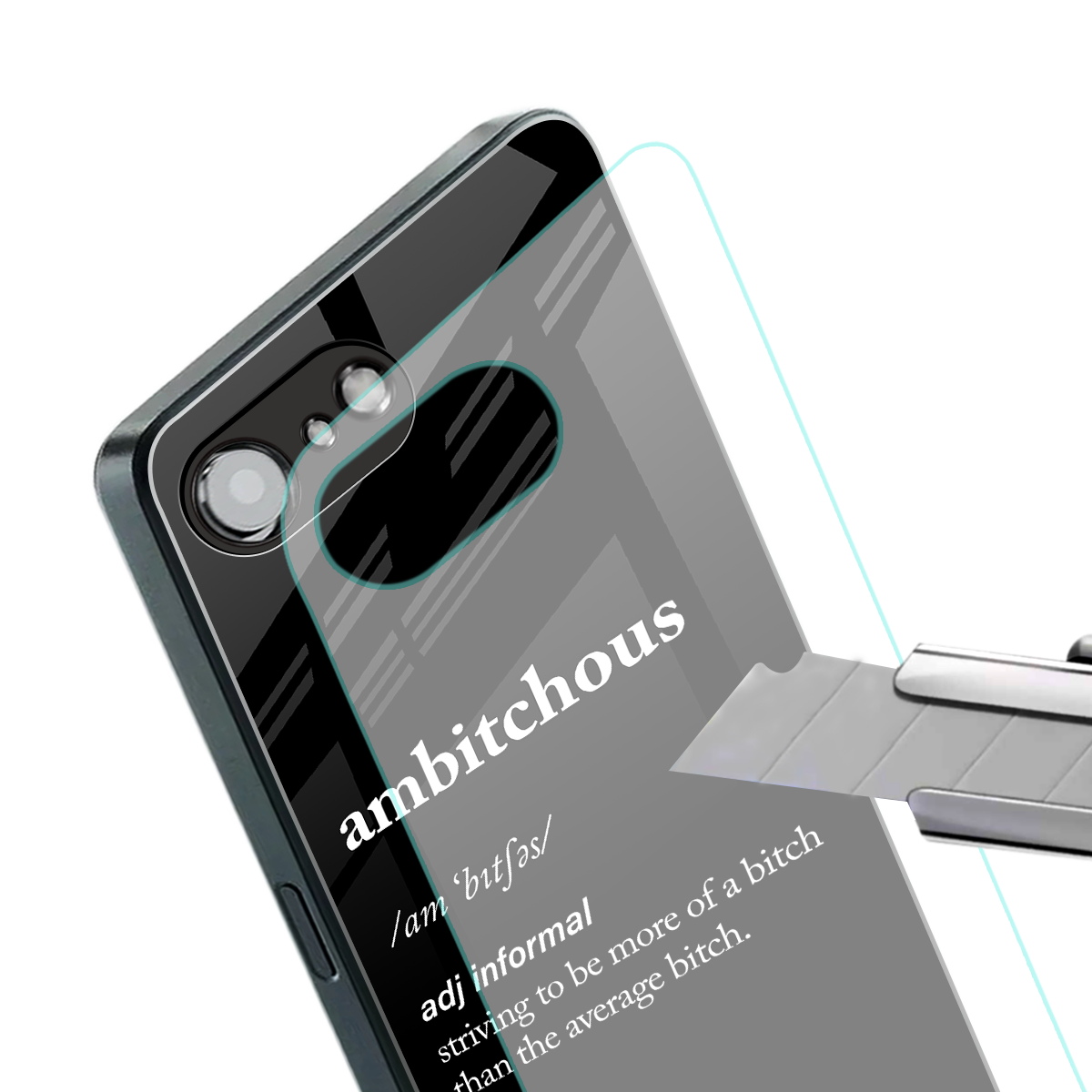 ambitchous back phone cover | glass case for iphone 16e