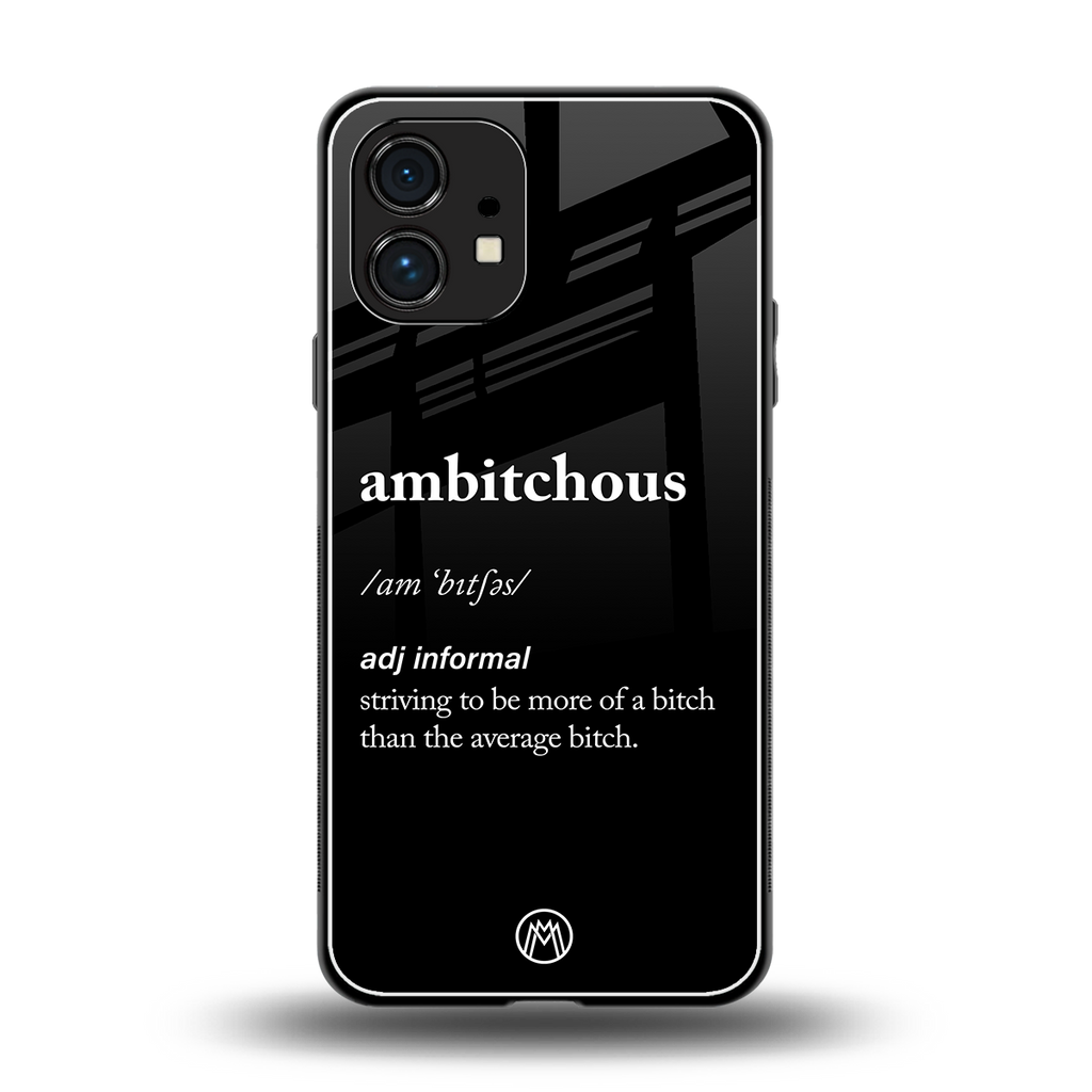ambitchous back phone cover | glass case for nothing phone 1