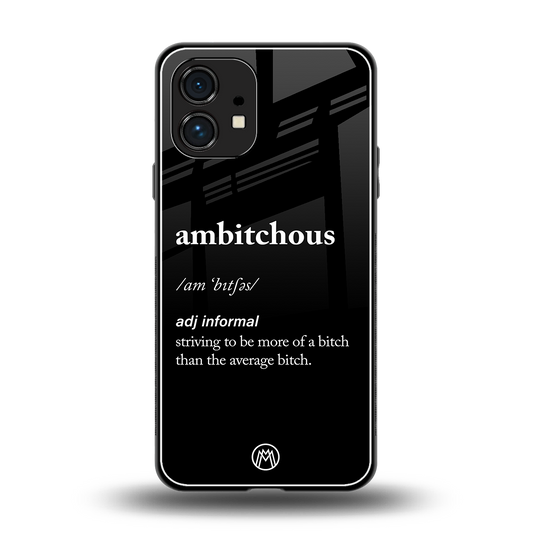 ambitchous back phone cover | glass case for nothing phone 1