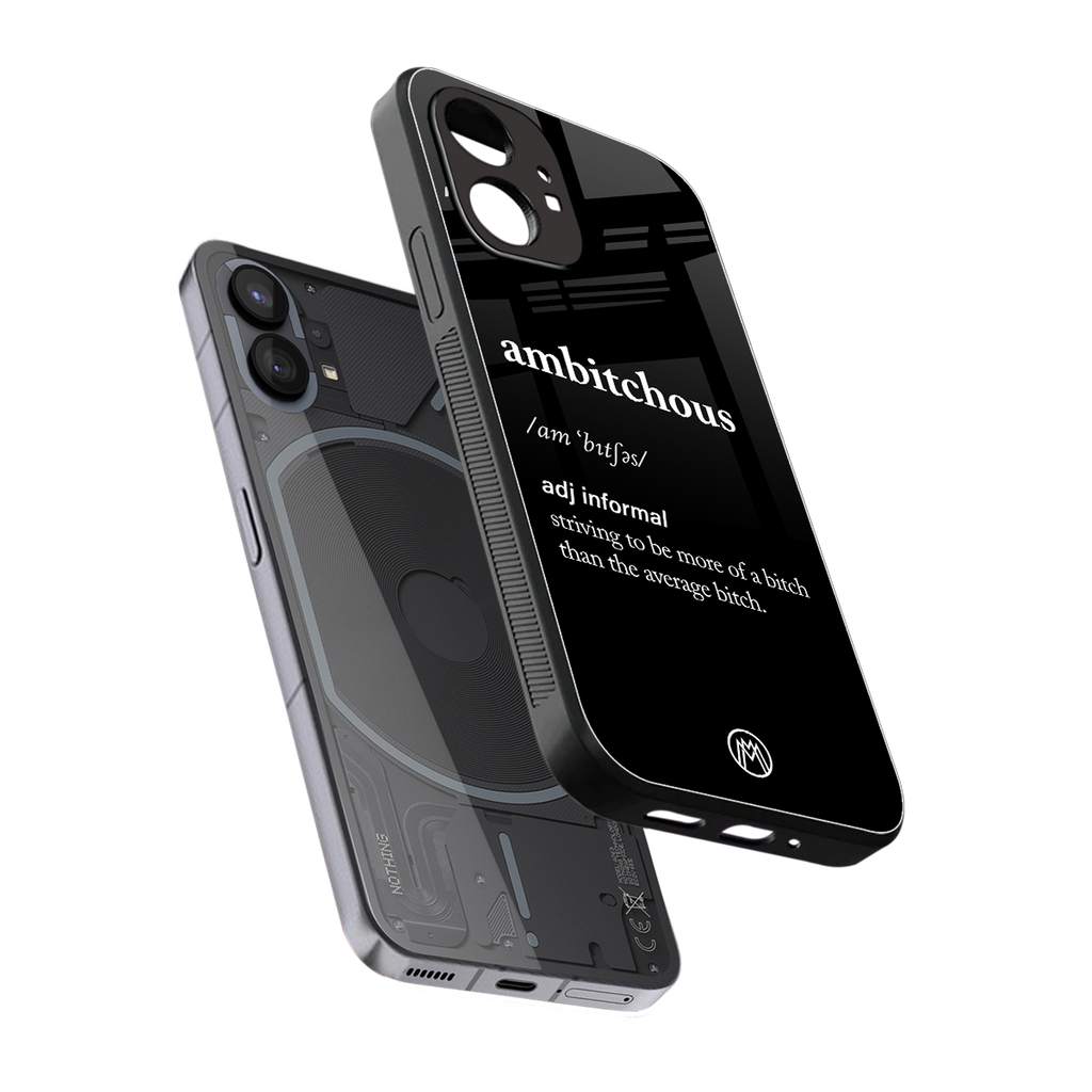 ambitchous back phone cover | glass case for nothing phone 1