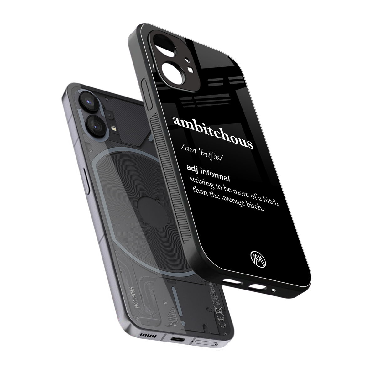 ambitchous back phone cover | glass case for nothing phone 1
