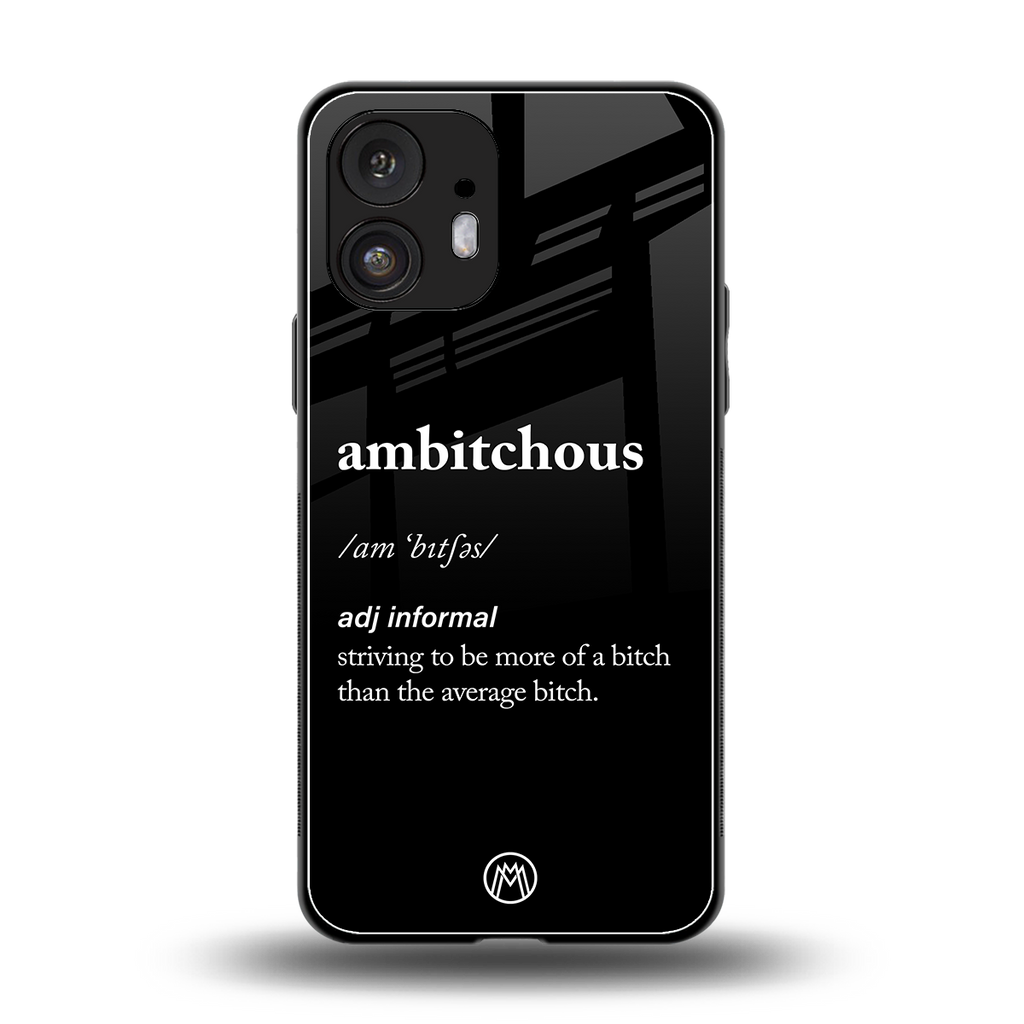 ambitchous back phone cover | glass case for nothing phone 2