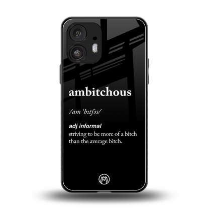 ambitchous back phone cover | glass case for nothing phone 2