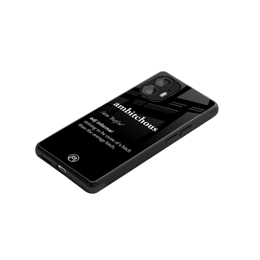 ambitchous back phone cover | glass case for nothing phone 2