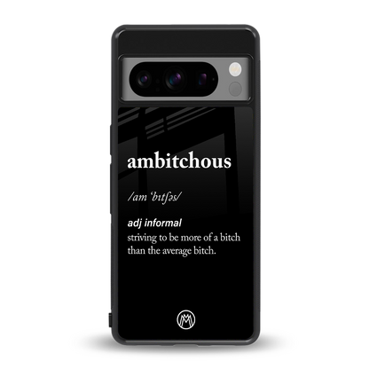 ambitchous back phone cover | glass case for google pixel 8 pro
