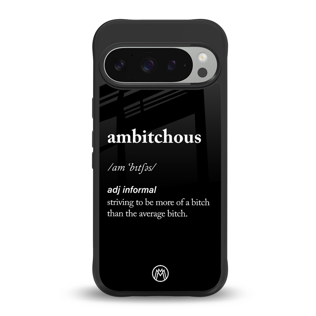 ambitchous back phone cover | glass case for google pixel 9 pro xl