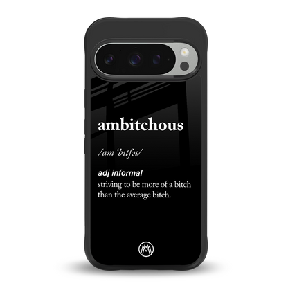 ambitchous back phone cover | glass case for google pixel 9 pro xl
