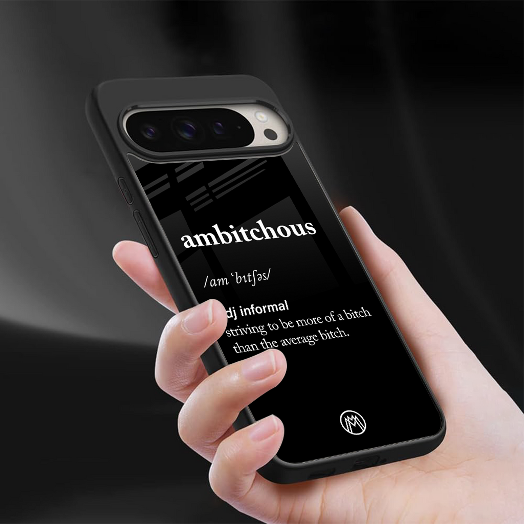 ambitchous back phone cover | glass case for google pixel 9 pro