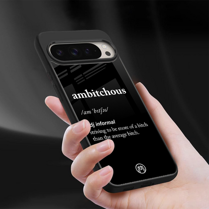 ambitchous back phone cover | glass case for google pixel 9 pro xl