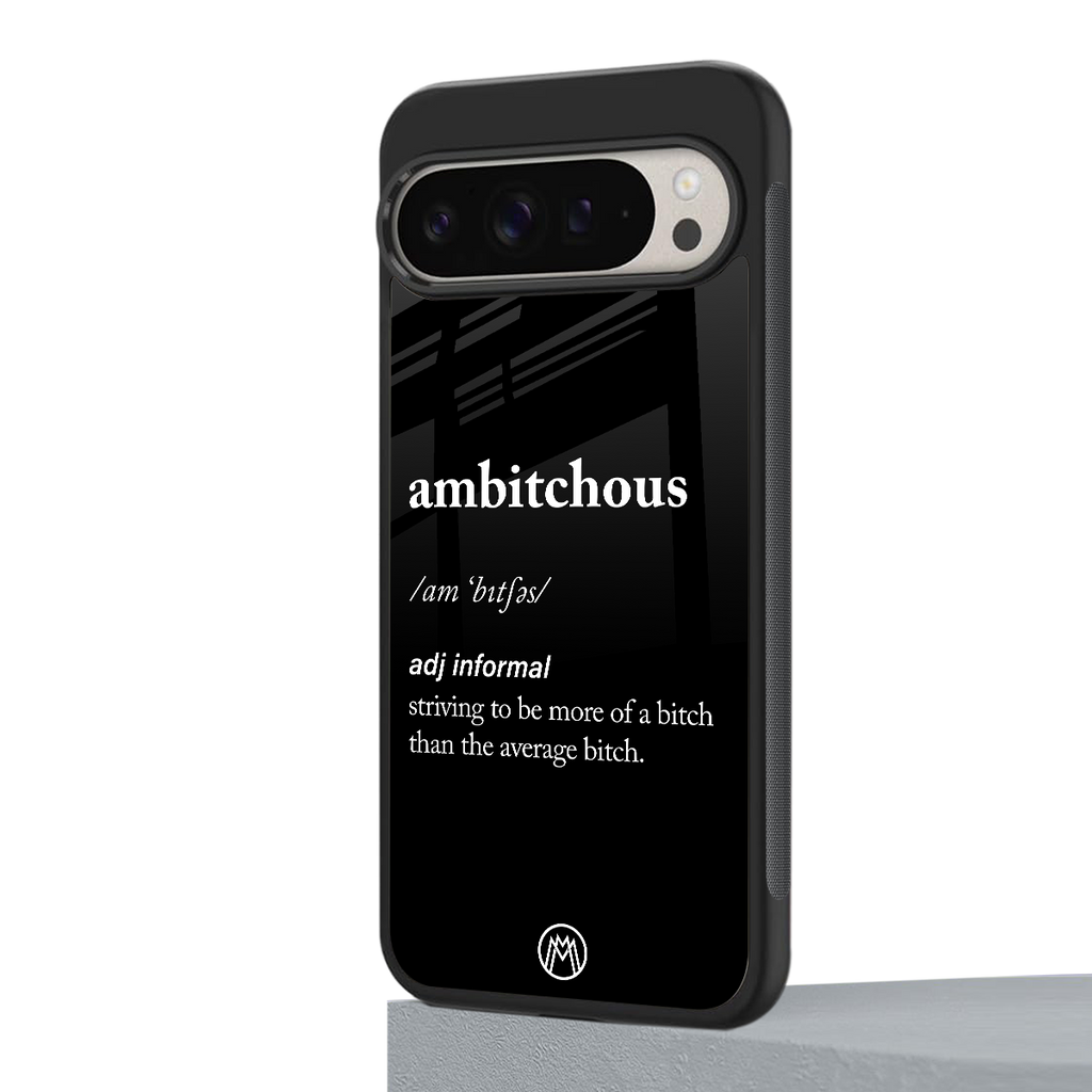 ambitchous back phone cover | glass case for google pixel 9 pro