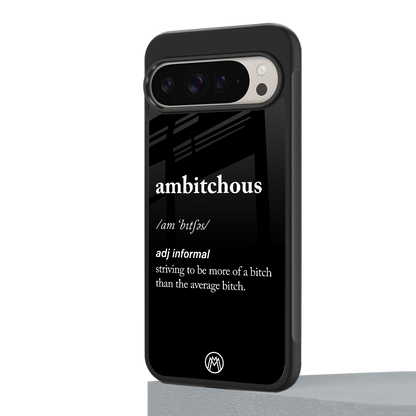 ambitchous back phone cover | glass case for google pixel 9 pro
