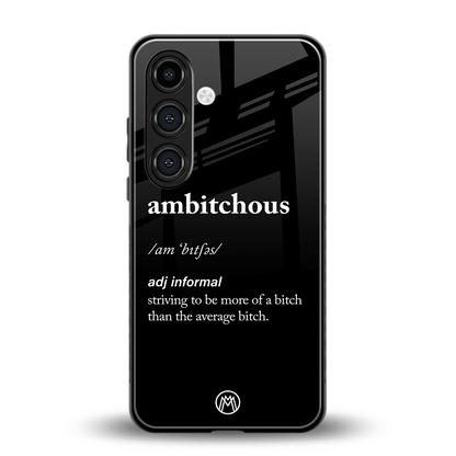 ambitchous back phone cover | glass case for samsung galaxy s24 plus
