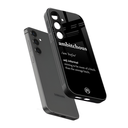 ambitchous back phone cover | glass case for samsung galaxy s24 plus