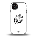 anti cardio lifting club back phone cover | glass case for iphone 15 plus