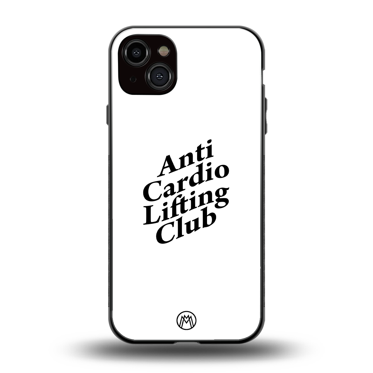 anti cardio lifting club back phone cover | glass case for iphone 15 plus