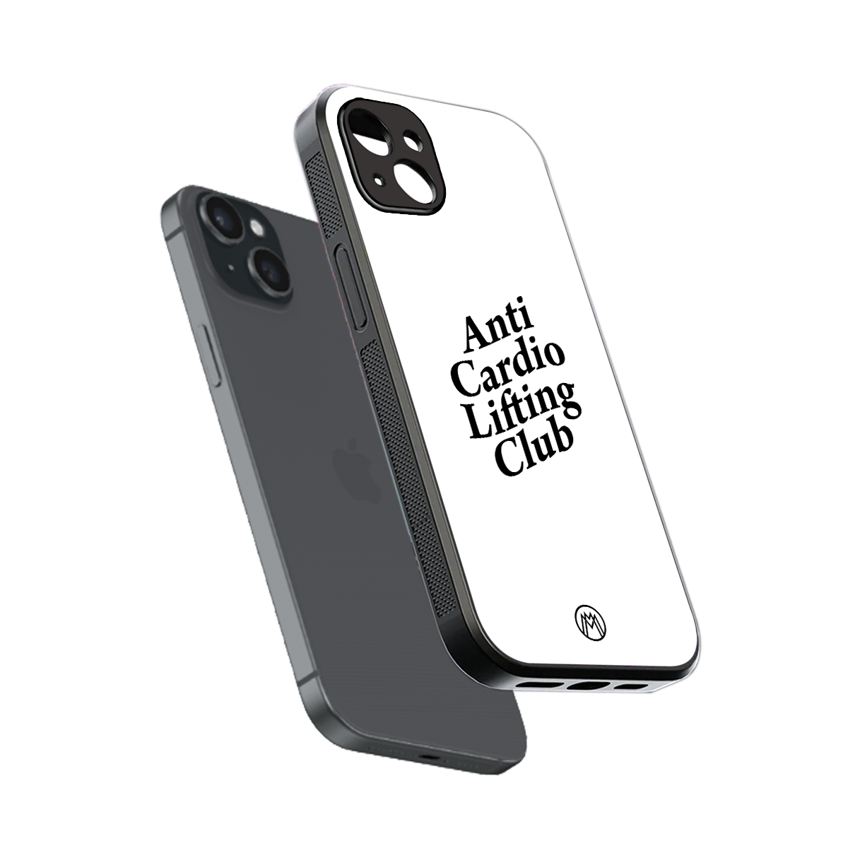 anti cardio lifting club back phone cover | glass case for iphone 15 plus