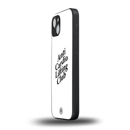 anti cardio lifting club back phone cover | glass case for iphone 15 plus