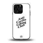 anti cardio lifting club back phone cover | glass case for iphone 15 pro