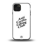 anti cardio lifting club back phone cover | glass case for iphone 15
