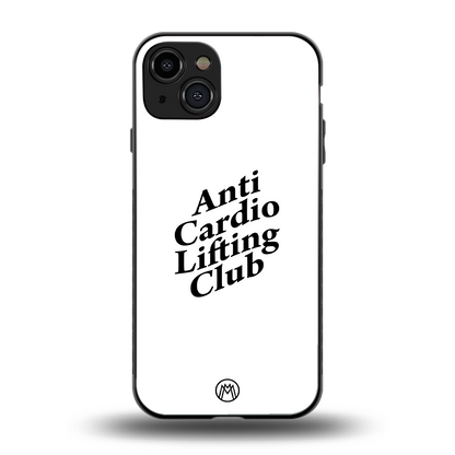 anti cardio lifting club back phone cover | glass case for iphone 15