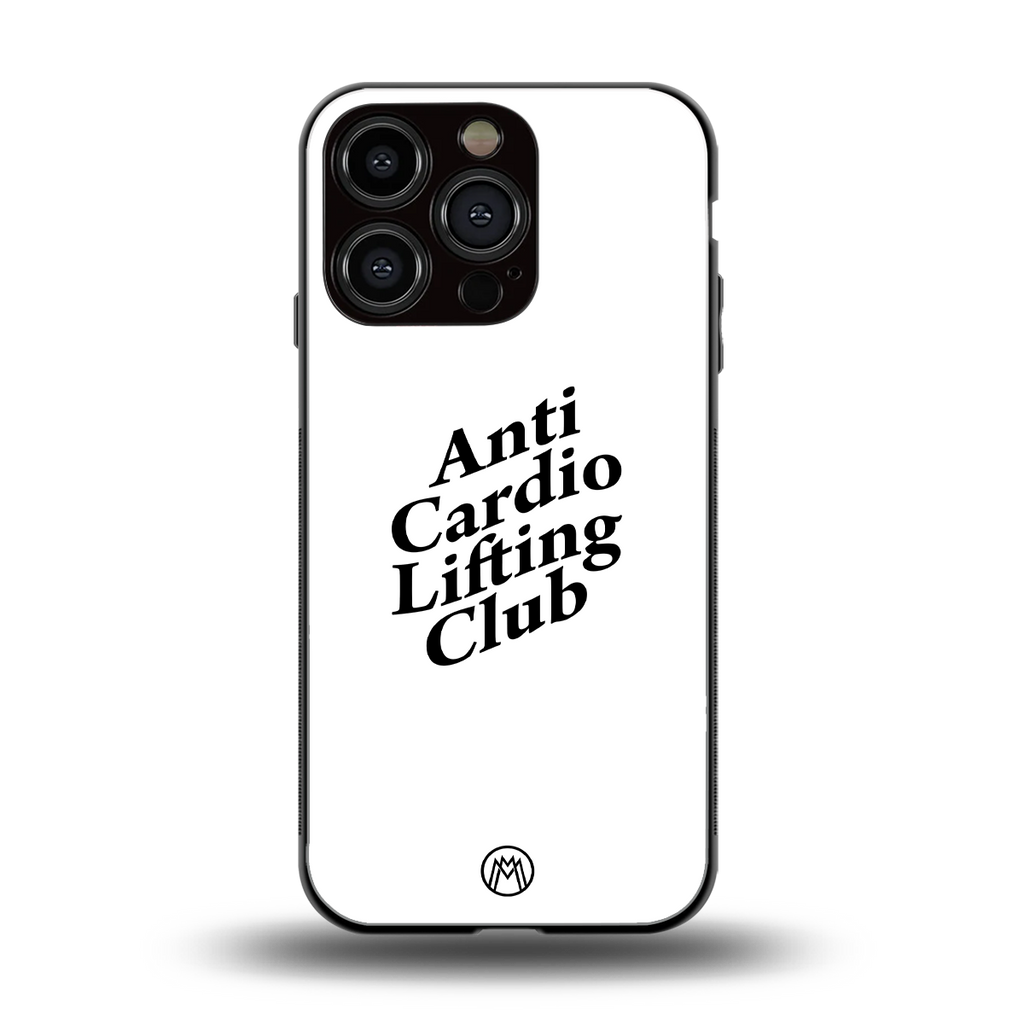 anti cardio lifting club back phone cover | glass case for iphone 16 pro