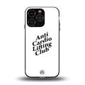 anti cardio lifting club back phone cover | glass case for iphone 16 pro