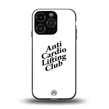 anti cardio lifting club back phone cover | glass case for iphone 16 pro