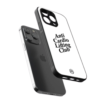 anti cardio lifting club back phone cover | glass case for iphone 16 pro