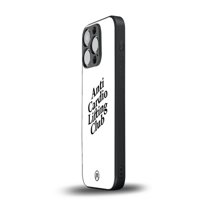 anti cardio lifting club back phone cover | glass case for iphone 16 pro