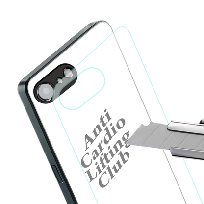 anti cardio lifting club back phone cover | glass case for iphone 16e