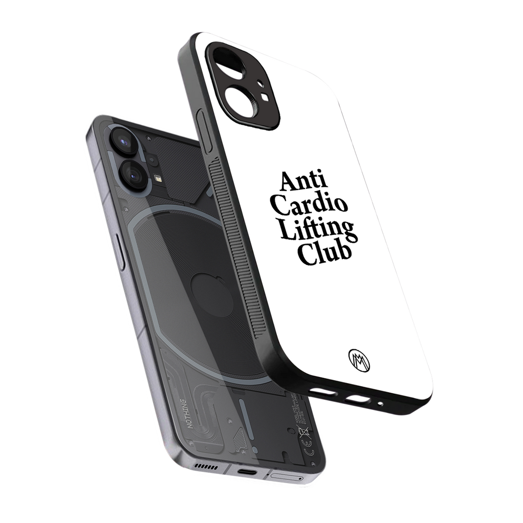anti cardio lifting club back phone cover | glass case for nothing phone 1