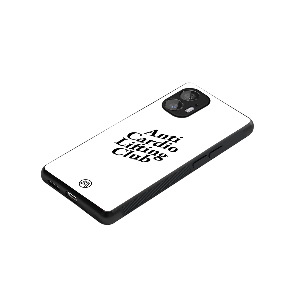 anti cardio lifting club back phone cover | glass case for nothing phone 2