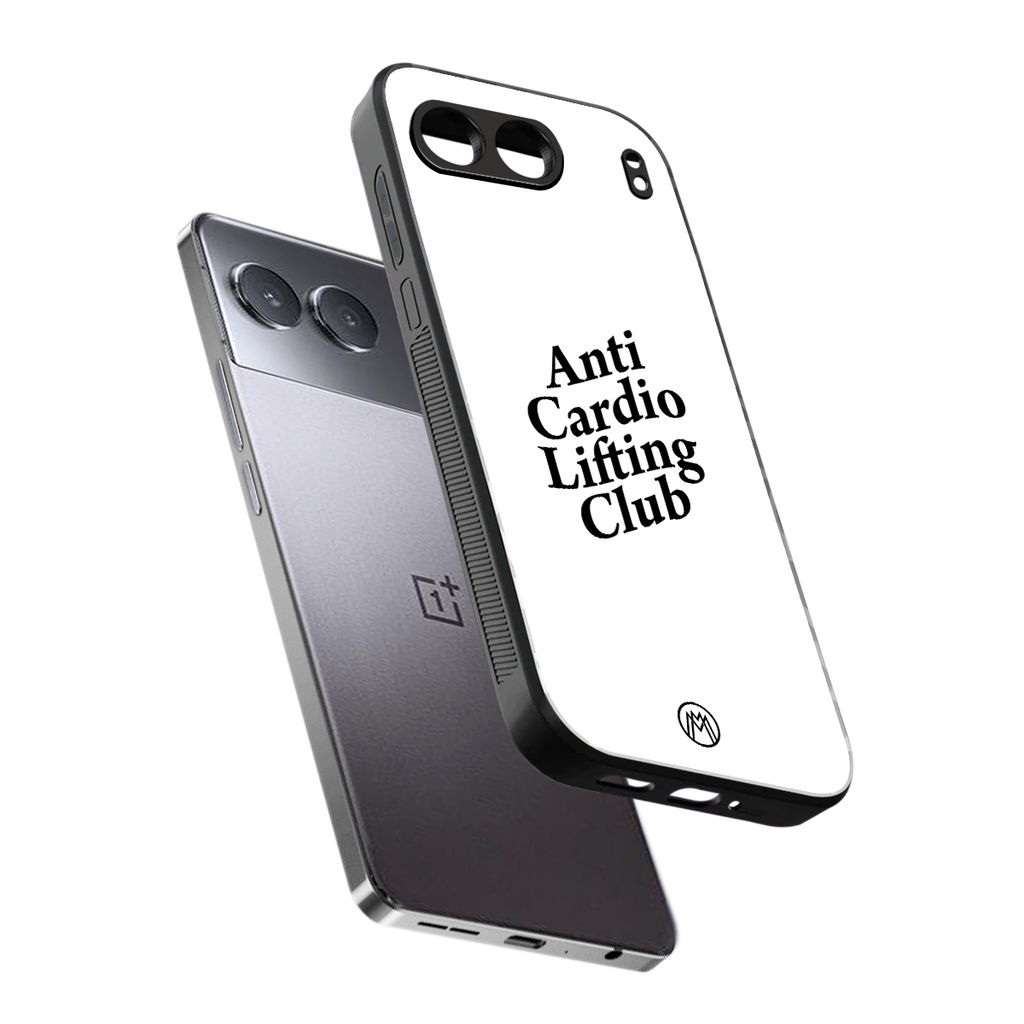 anti cardio lifting club back phone cover | glass case for oneplus nord 4